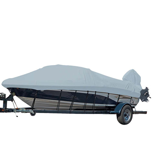 Carver by Covercraft Winter Covers Carver Sun-DURA Styled-to-Fit Boat Cover f/14.5 V-Hull Runabout Boats w/Windshield  Hand/Bow Rails - Grey [77014S-11]