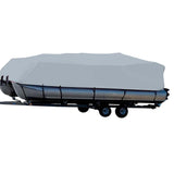 Carver by Covercraft Winter Covers Carver Sun-DURA Styled-to-Fit Boat Cover f/16.5 Pontoons w/Bimini Top  Partial Rails - Grey [77616S-11]