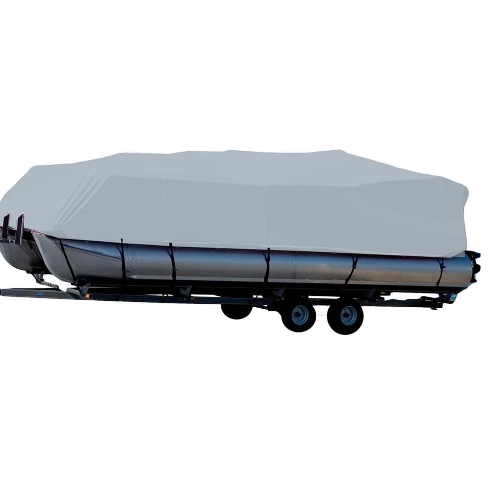 Carver by Covercraft Winter Covers Carver Sun-DURA Styled-to-Fit Boat Cover f/16.5 Pontoons w/Bimini Top  Rails - Grey [77516S-11]