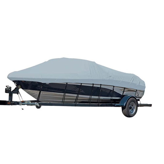 Carver by Covercraft Winter Covers Carver Sun-DURA Styled-to-Fit Boat Cover f/17.5 Sterndrive V-Hull Runabout Boats (Including Eurostyle) w/Windshield  Hand/Bow Rails - Grey [77117S-11]