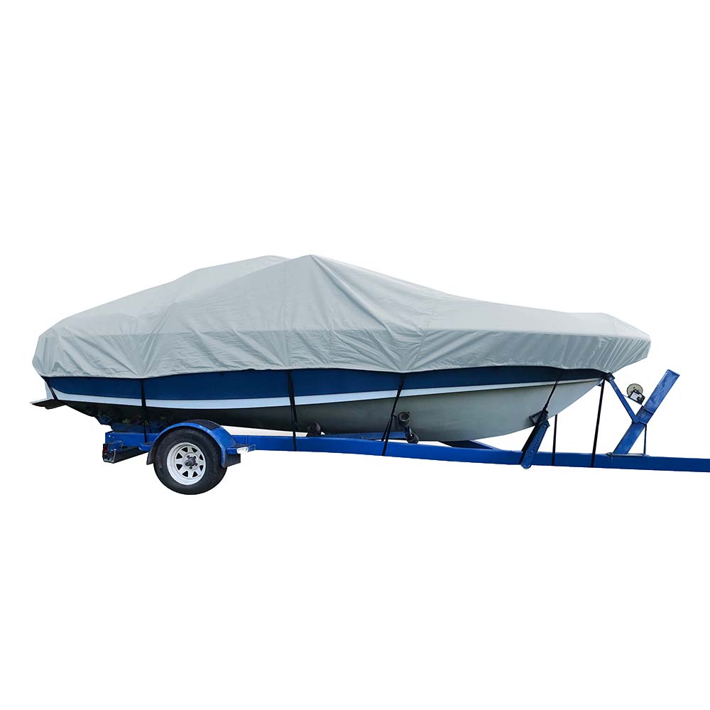 Carver by Covercraft Winter Covers Carver Sun-DURA Styled-to-Fit Boat Cover f/18.5 V-Hull Low Profile Cuddy Cabin Boats w/Windshield  Rails - Grey [77718S-11]