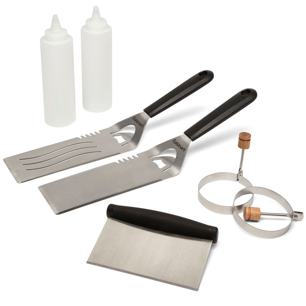 Cuisinart Grill - 7 Pc Griddlin Kit Incl 2 Spatulas, 2 Squirt Bottles, 2 Egg Rings, Scrape - CGS-507