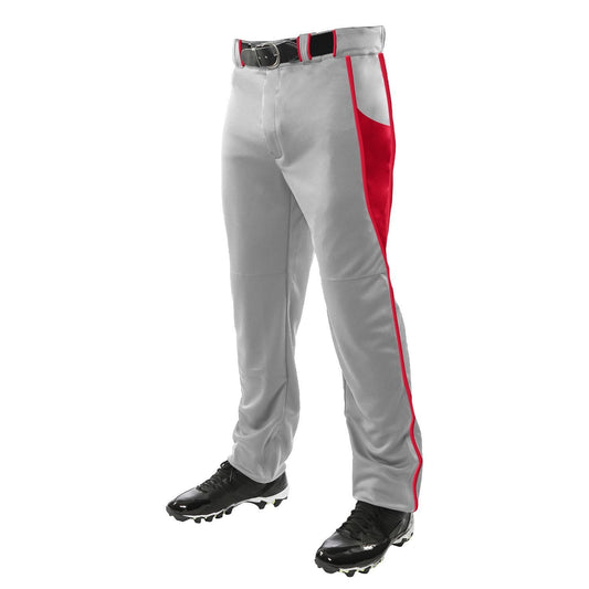 Champro Sports : Baseball Champro Adult Triple Crown Baseball Pant Grey Scarlet 3XL