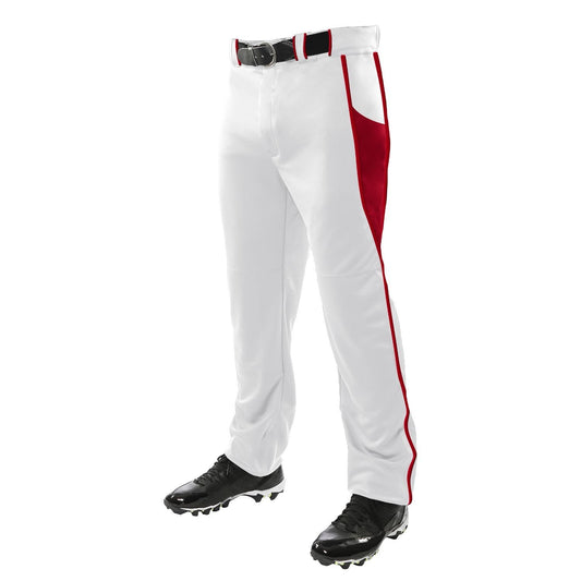Champro Sports : Baseball Champro Adult Triple Crown Baseball Pant White Scarlet 3XL