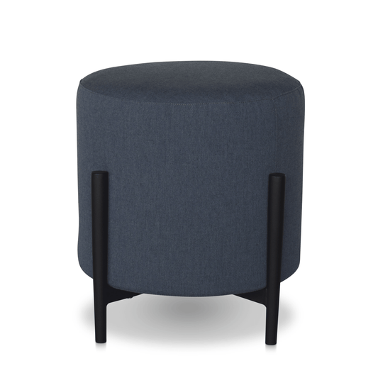 CO9 Design 17" Upholstered Round Pouf w/ Legs - Denim/Graphite