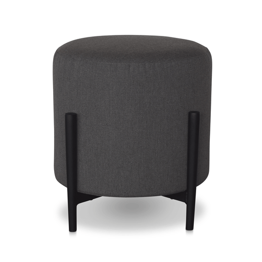 CO9 Design 17" Upholstered Round Pouf w/ Legs - Denim/Graphite