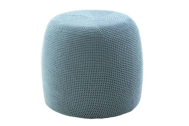 CO9 Design 19" Crocheted Pouf - Navy/Turquoise