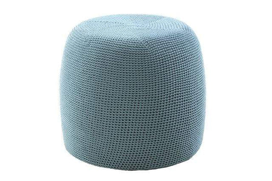 CO9 Design 19" Crocheted Pouf - Navy/Turquoise
