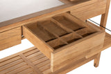 CO9 Design Bar Cart CO9 Design - Teak Bar Cart - Dodger Buffet Table with Ceramic Top [DG59C]