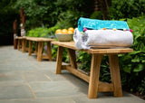 CO9 Design Outdoor Bench Lakewood 7' Backless Bench, Natural Teak