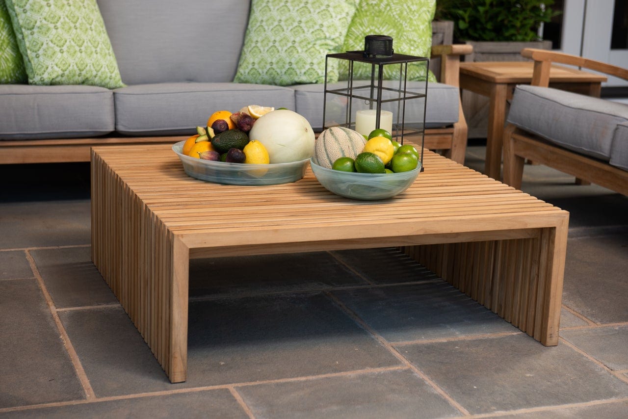 CO9 Design Outdoor Coffee Table Essential Linear Coffee Table/End Table, Natural Finish