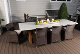 CO9 Design -  9 Piece Outdoor Dining Set - Bayridge 118" Grey Rustic Dining Table Without Umbrella Hole | SV15BRCUSSV15BR-2 & BA118GNU