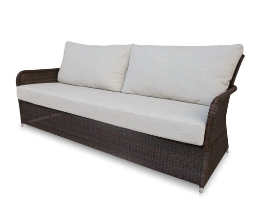 CO9 Design Outdoor Sofa CO9 Design - Savannah Brown Wicker Sofa with White Dune Cushions 84" [SV80BRCUSSV80BR]