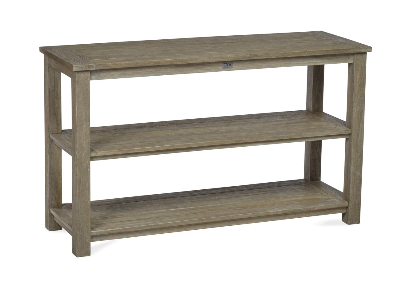 CO9 Design Outdoor Table Lakewood Essential Console Table w/ Three Shelves, Grey Finish