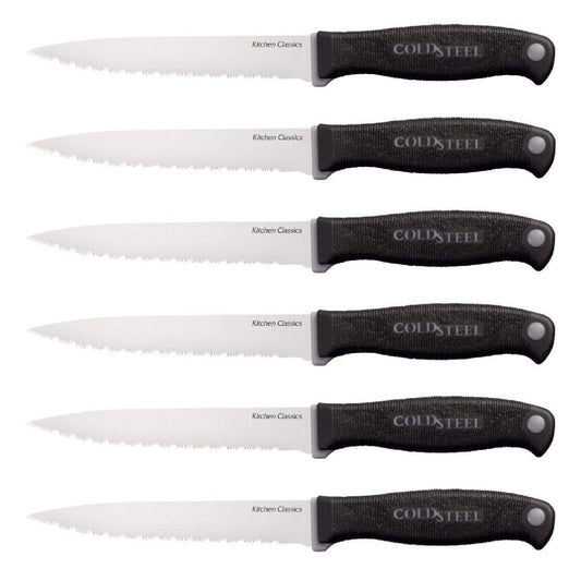 Cold Steel Houseware : Kitchen - Knives Cold Steel Steak Knives 4.75 in Polymer Handle Set of 6
