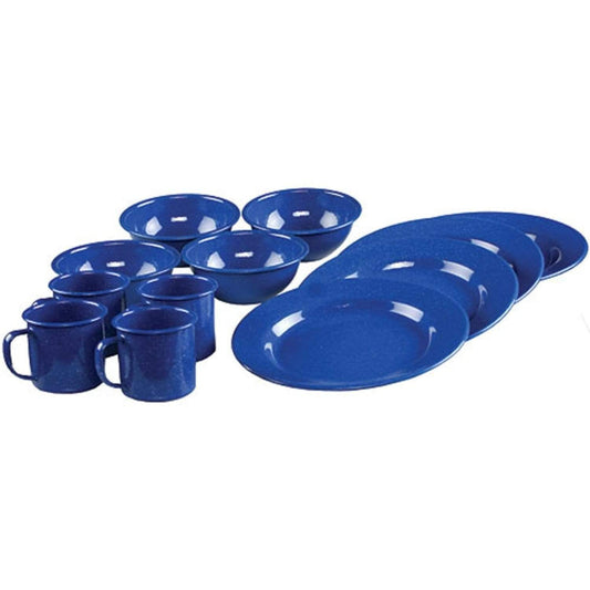 Coleman Camping & Outdoor : Accessories Coleman 12 Piece Enamelware Dining Set Blue 2000016404