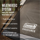 Coleman Tents Coleman OneSource Rechargeable 4-Person Camping Dome Tent w/Airflow System  LED Lighting [2000035457]