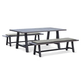 Harmonia Living - Commons 8 Seat Dining Set w/ Benches | COM-SL-3BDS