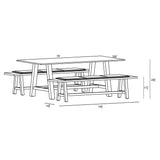 Harmonia Living - Commons 8 Seat Dining Set w/ Benches | COM-SL-3BDS