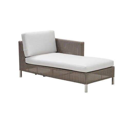 Connect chaise lounge module sofa, left - Taupe, Cane-line Weave