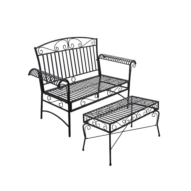 Courtyard Casual Conversation Set Courtyard Casual -  Black Steel French Quarter Outdoor 4 pc Metal Seating Group | 5154