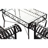 Courtyard Casual Conversation Set Courtyard Casual -  Black Steel French Quarter Outdoor 4 pc Metal Seating Group | 5154
