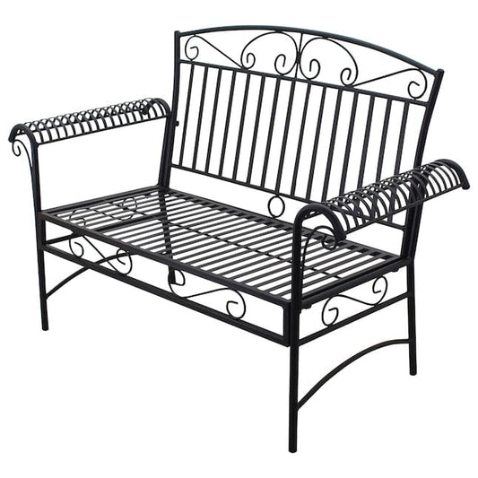 Courtyard Casual Conversation Set Courtyard Casual -  Black Steel French Quarter Outdoor Loveseat and Coffee Table Set | 5153