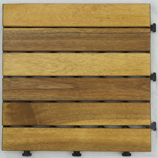 Courtyard Casual Courtyard Casual -  Acacia 12" x 12" Deck Tile Pack of 9 in Teak | 5925