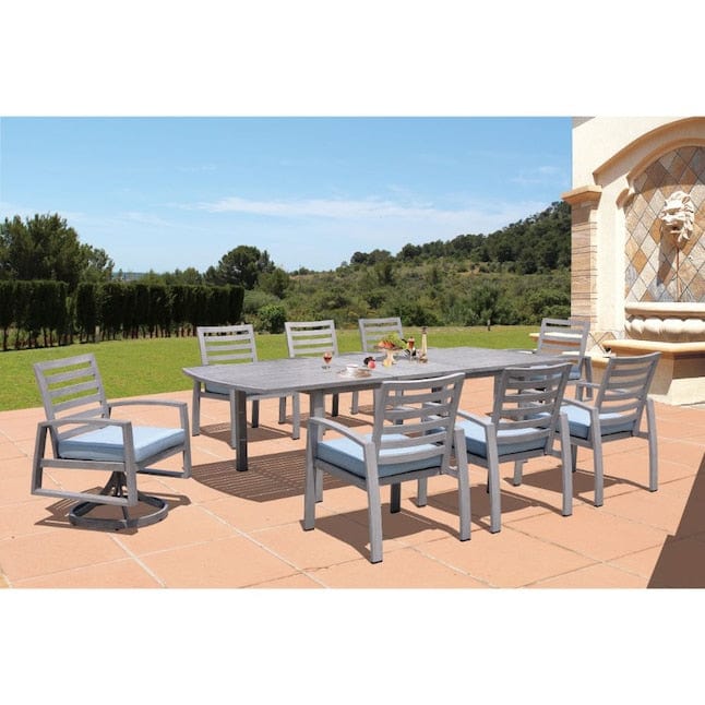 Courtyard Casual Courtyard Casual -  Cabo 7 Piece Mixed Extension Dining Set - 87"/108" Table with 2 Swivel Rockers and 4 Arm Chairs | 5296