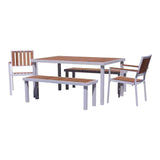 Courtyard Casual Courtyard Casual -  Catalina 5 pc Dining Set with 60"x39" Rectangle Table, 2 Chairs and 2 Benches | 5771