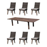 Courtyard Casual Courtyard Casual -  Cosmos FSC Teak 7 Piece 80"/120" Rectangle Extension Dining Table and 6 Dining Chairs | 5452