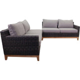 Courtyard Casual Courtyard Casual -  Maywood Silver Oak with Teak 3 Piece Sectional Set with 1 Left and 1 Right Loveseat and 1 Corner Chair | 5851