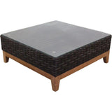 Courtyard Casual Courtyard Casual -  Maywood Silver Oak with Teak 36" Square Coffee Table with Glass Top | 5850