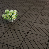 Courtyard Casual Courtyard Casual -  Plastic 12" x 12" Deck Tile Pack of 9 in Chocolate with Herringbone Pattern | 5928