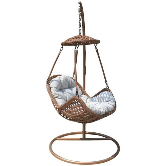 Courtyard Casual Courtyard Casual -  Princeton 2 Piece Hanging Basket Chair and Stand Set - Brown | 5246