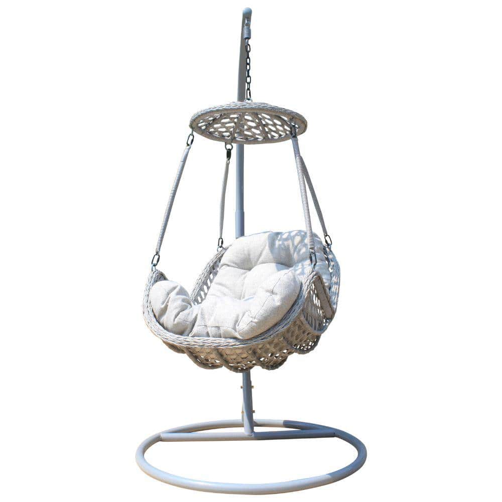 Courtyard Casual Courtyard Casual -  Princeton 2 Piece Hanging Basket Chair and Stand Set - Gray | 5249