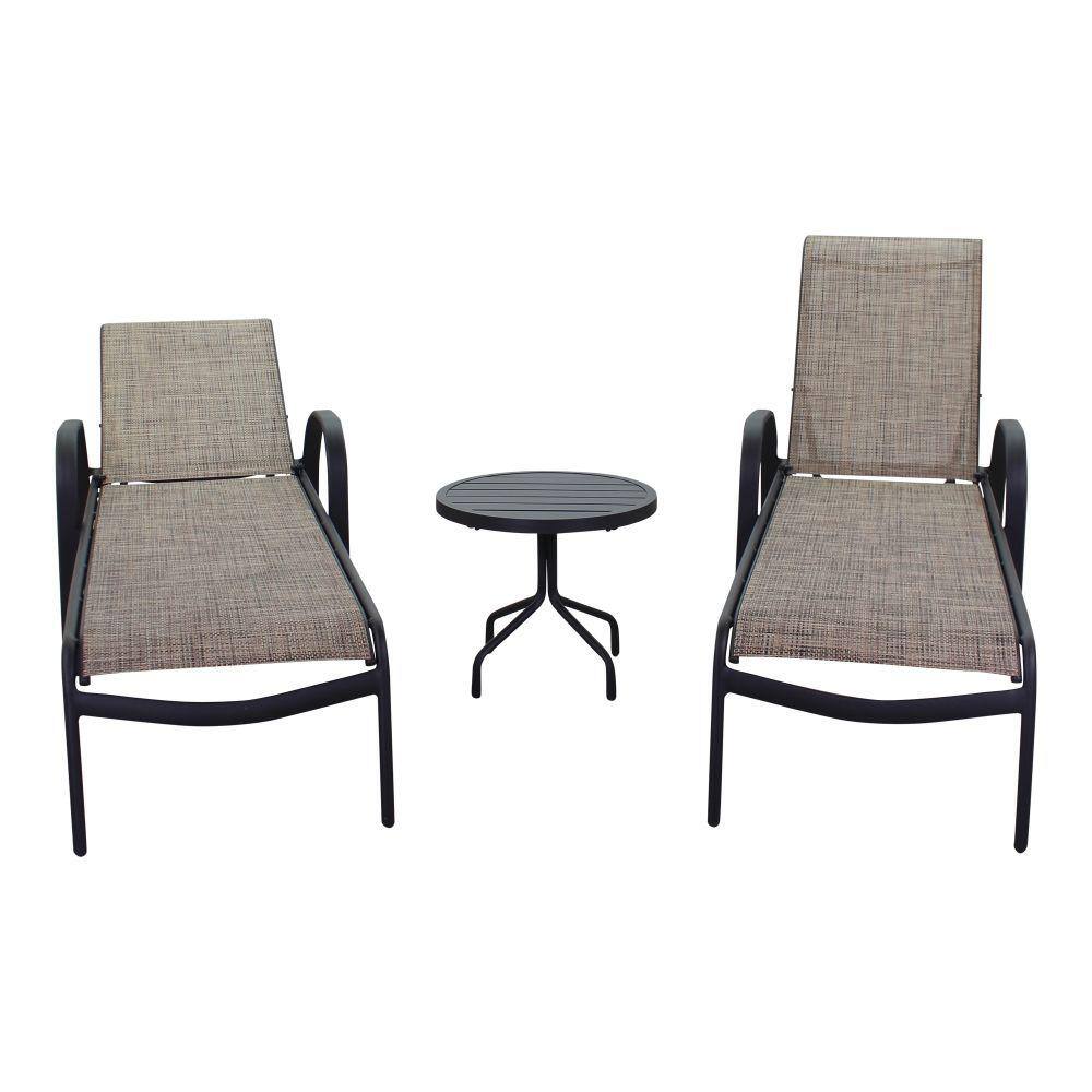 Courtyard Casual Courtyard Casual -  Santa Fe 3 pc Set in Java with 2 Chaise Lounges and 1 Round 20" End Table | 5679