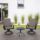 Courtyard Casual Courtyard Casual -  Santa Fe 3 pc Set in Java with 2 Sling Swivel Rockers and 1 Round 20" End Table | 5680