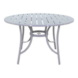 Courtyard Casual Courtyard Casual -  Santa Fe 5 pc Dining Set in White with 48" Round Table and 4 Wicker Chairs | 5641