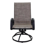 Courtyard Casual Courtyard Casual -  Santa Fe 5 pc Fire Pit Set in Java with 1 Rectangle Fire Pit and 4 Sling Swivel Rockers | 5690