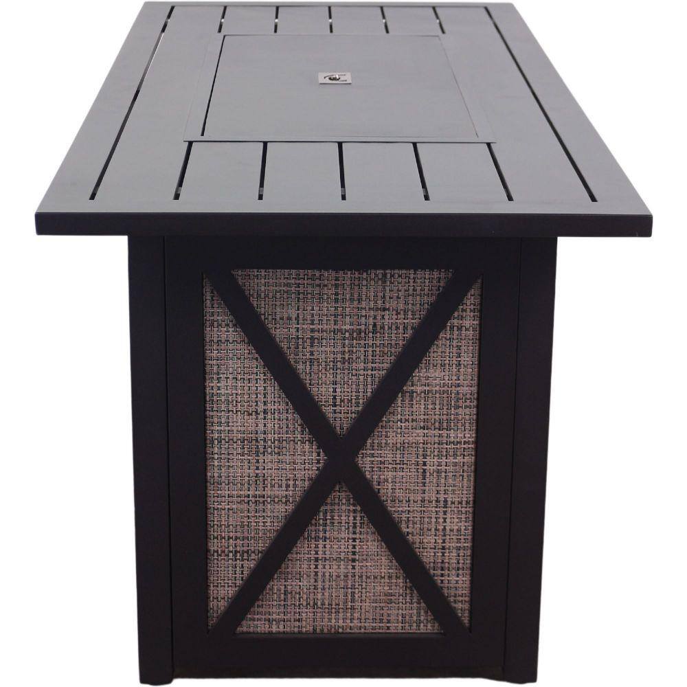 Courtyard Casual Courtyard Casual -  Santa Fe 5 pc Fire Pit Set in Java with 1 Rectangle Fire Pit and 4 Wicker Chairs | 5691