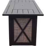 Courtyard Casual Courtyard Casual -  Santa Fe 5 pc Fire Pit Set in Java with 1 Rectangle Fire Pit and 4 Wicker Spring Chairs | 5693