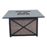 Courtyard Casual Courtyard Casual -  Santa Fe 5 pc Fire Pit Set in Java with 1 Square Fire Pit and 4 Sling Chairs | 5695