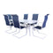 Courtyard Casual Courtyard Casual -  Santa Fe 7 pc Dining Set in White with 72" Rectangle Table and 6 Spring Sling Chairs | 5648
