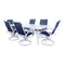 Courtyard Casual Courtyard Casual -  Santa Fe 7 pc Dining Set in White with 84" Rectangle Table and 6 Sling Swivel Rockers | 5651