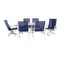 Courtyard Casual Courtyard Casual -  Santa Fe 7 pc Mixed Dining Set in White with 72" Rectangle Table, 2 Swivel Rockers and 4 Sling Chairs | 5649