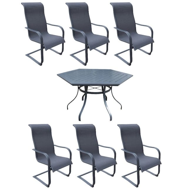 Courtyard Casual Courtyard Casual -  Santa Fe 7 Piece 60" Hexagon Dining Table and 6 Spring Chairs | 5391