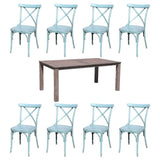 Courtyard Casual Courtyard Casual -  Santa Fe 7 Piece Mixed 84" Rectangle Dining Table with 2 Swivel Rockers and 4 Sling Chairs | 5397
