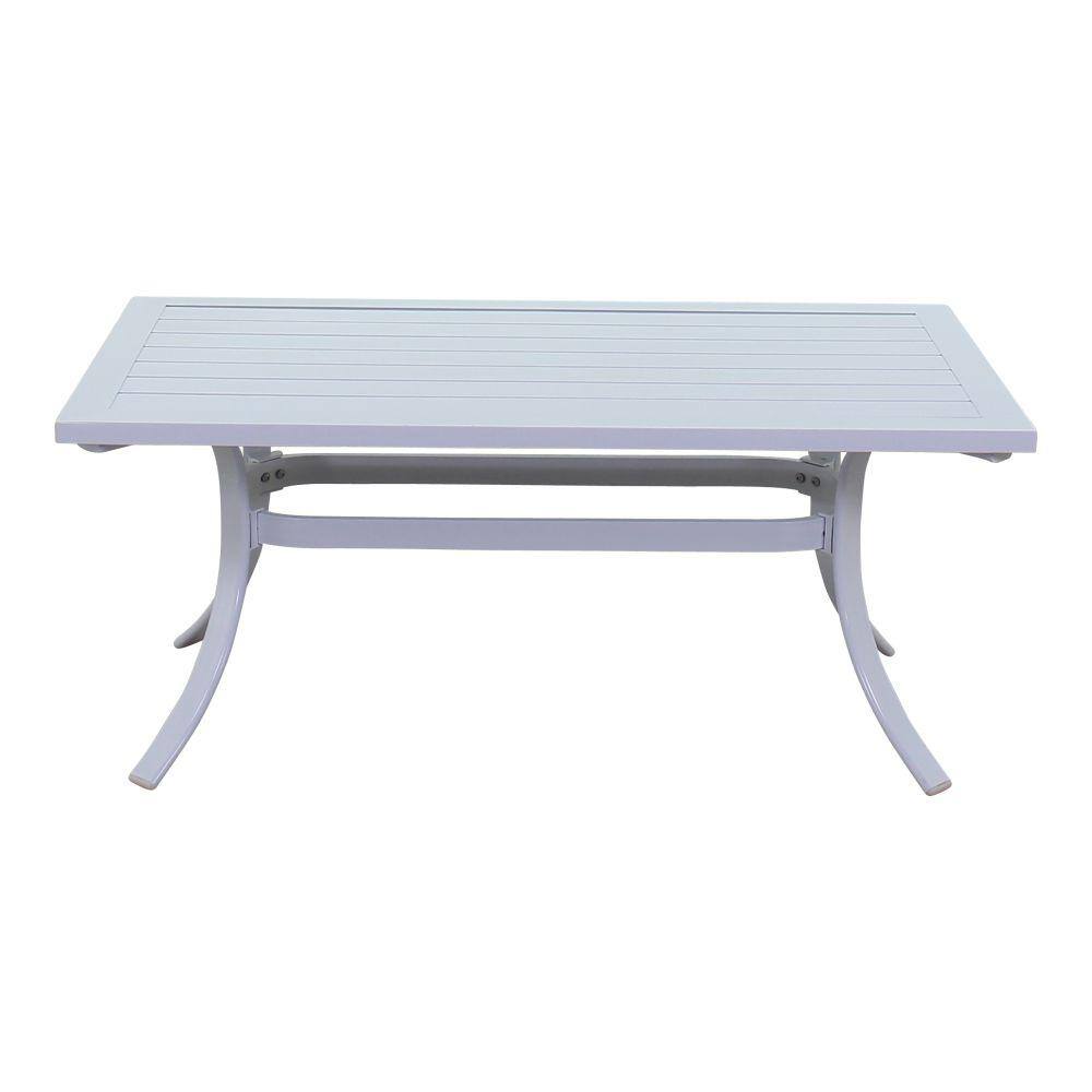 Courtyard Casual Courtyard Casual -  Santa Fe Aluminum 42" Rectangle Coffee Table with Slat Top in White | 5609