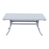 Courtyard Casual Courtyard Casual -  Santa Fe Aluminum 42" Rectangle Coffee Table with Slat Top in White | 5609